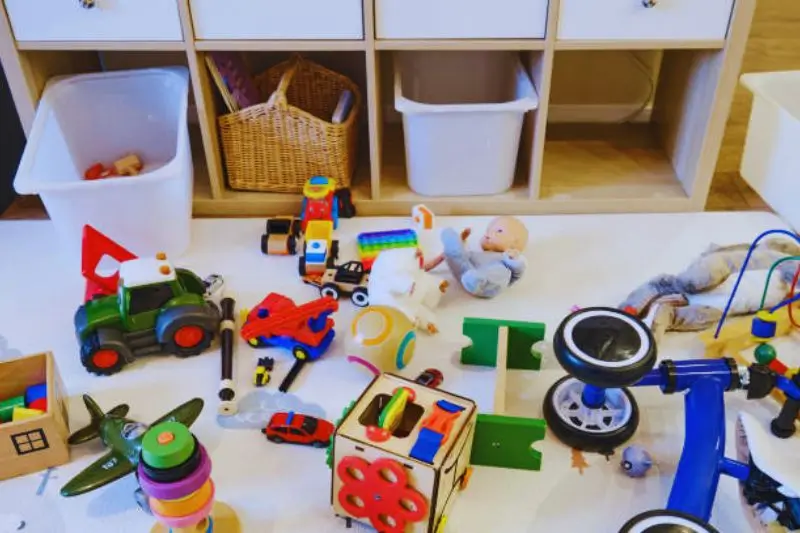 low rolling toy cart on wheels under kids bed
